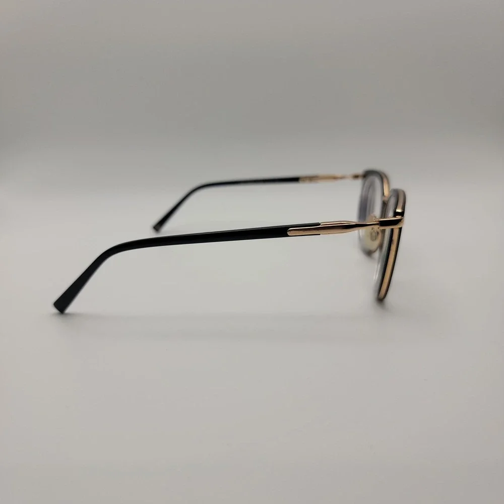 Warby Parker Whittier M Eyeglasses Frames Only 50-21-140 Black Gold CatEye Italy